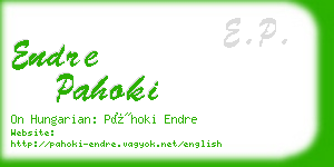 endre pahoki business card